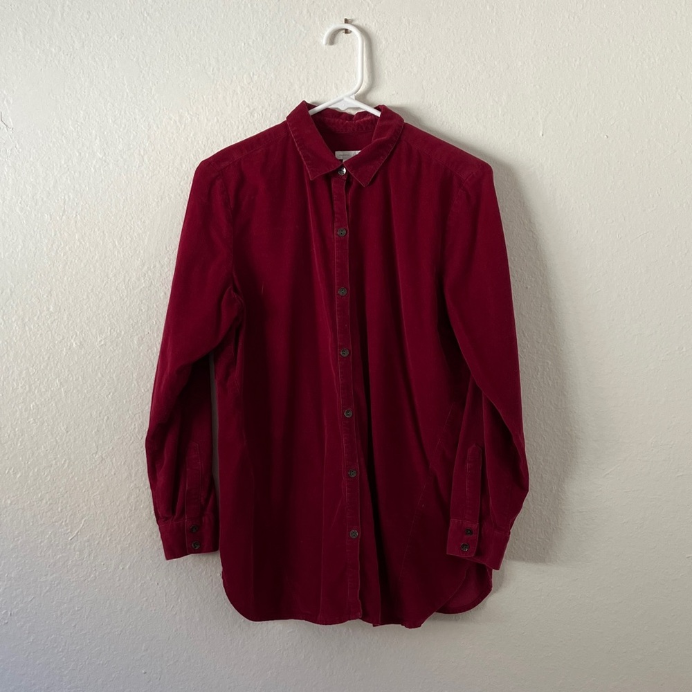 Red Corduroy J. Jill Button Down Shirt